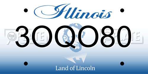 3OQO80 Illinois License Plate