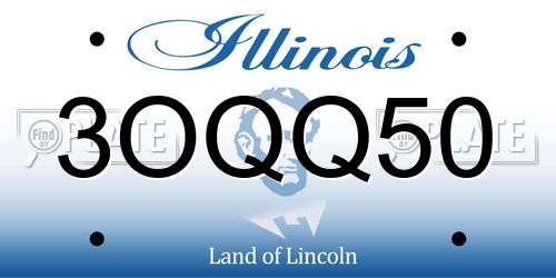 3OQQ50 Illinois License Plate