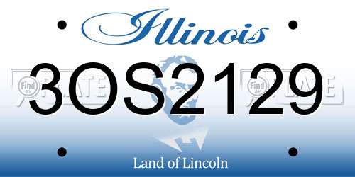 3OS2129 Illinois License Plate
