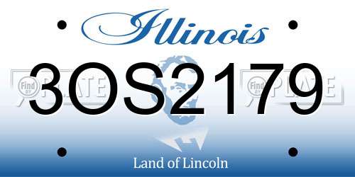 3OS2179 Illinois License Plate