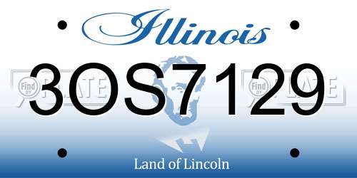 3OS7129 Illinois License Plate