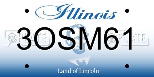 3OSM61 Illinois License Plate