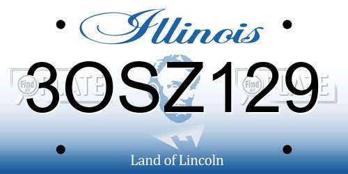 3OSZ129 Illinois License Plate