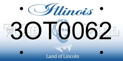 3OT0062 Illinois License Plate