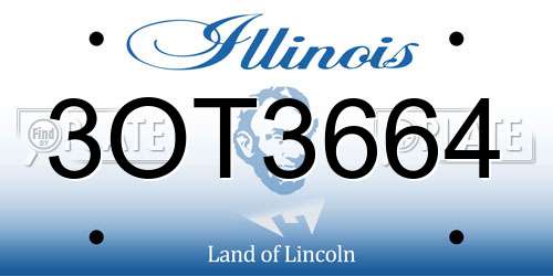 3OT3664 Illinois License Plate