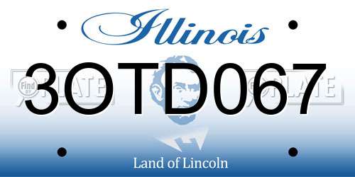 3OTD067 Illinois License Plate