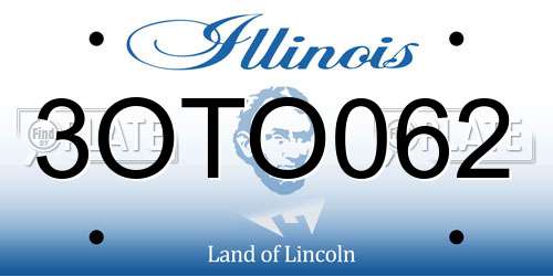 3OTO062 Illinois License Plate
