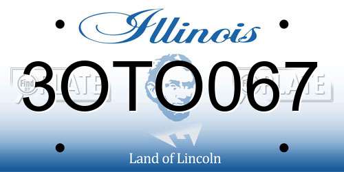 3OTO067 Illinois License Plate