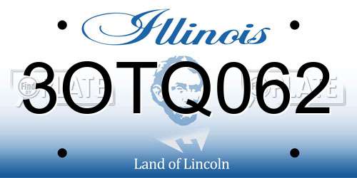3OTQ062 Illinois License Plate