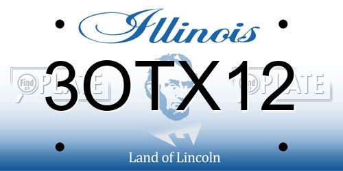 3OTX12 Illinois License Plate