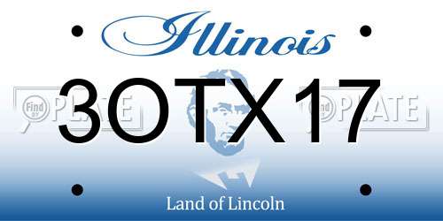 3OTX17 Illinois License Plate