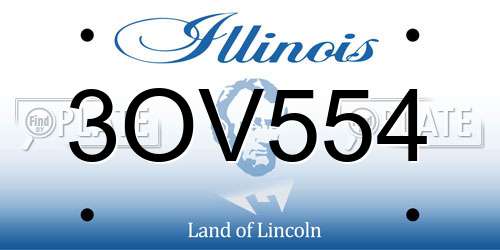 3OV554 Illinois License Plate
