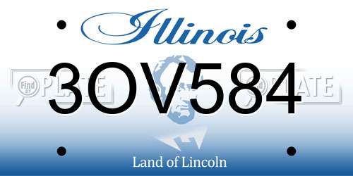 3OV584 Illinois License Plate