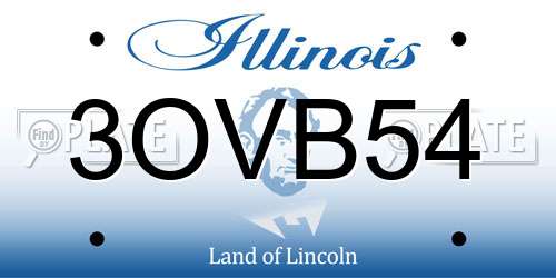 3OVB54 Illinois License Plate