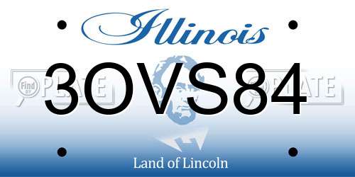 3OVS84 Illinois License Plate