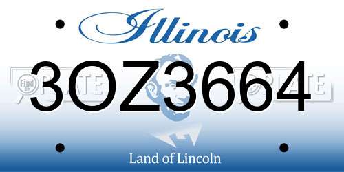 3OZ3664 Illinois License Plate