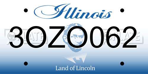 3OZO062 Illinois License Plate