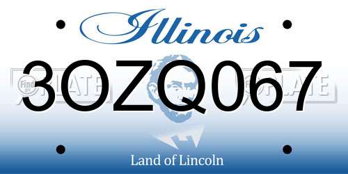 3OZQ067 Illinois License Plate