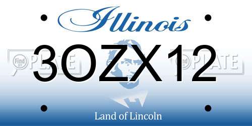 3OZX12 Illinois License Plate