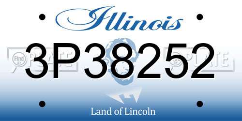 3P38252 Illinois License Plate