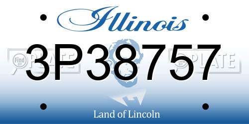 3P38757 Illinois License Plate