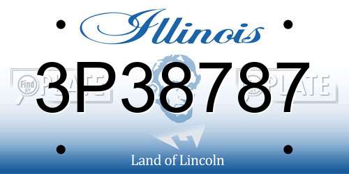 3P38787 Illinois License Plate