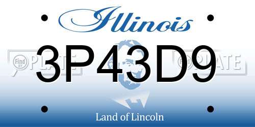3P43D9 Illinois License Plate