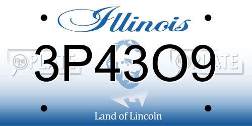 3P43O9 Illinois License Plate