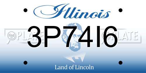 3P74I6 Illinois License Plate