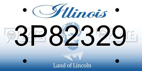 3P82329 Illinois License Plate