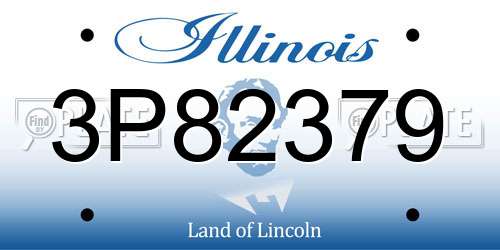 3P82379 Illinois License Plate