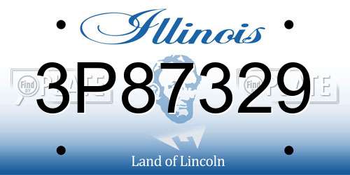 3P87329 Illinois License Plate