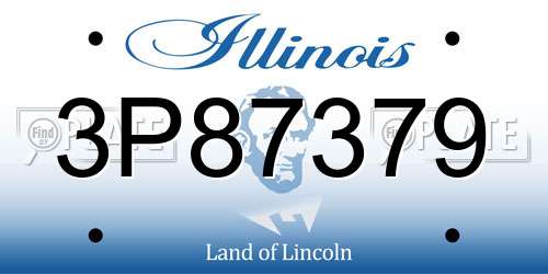 3P87379 Illinois License Plate