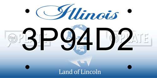 3P94D2 Illinois License Plate