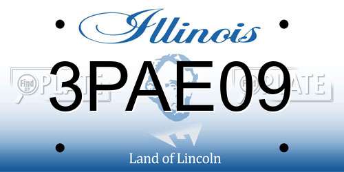3PAE09 Illinois License Plate