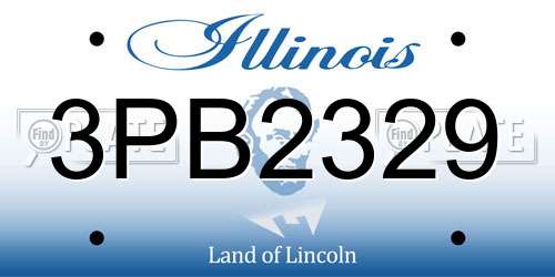3PB2329 Illinois License Plate