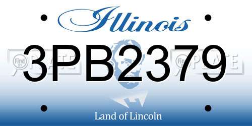 3PB2379 Illinois License Plate
