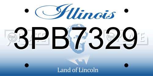 3PB7329 Illinois License Plate