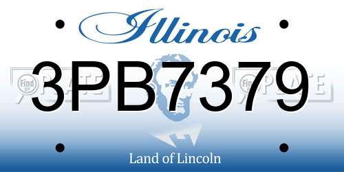 3PB7379 Illinois License Plate