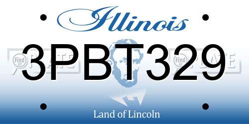 3PBT329 Illinois License Plate