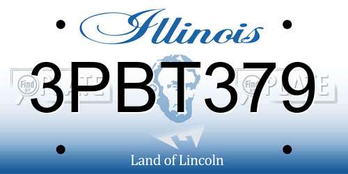 3PBT379 Illinois License Plate