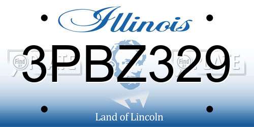 3PBZ329 Illinois License Plate