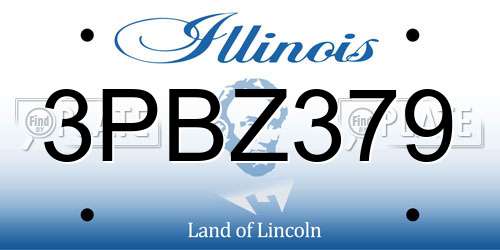 3PBZ379 Illinois License Plate