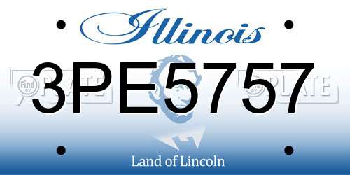 3PE5757 Illinois License Plate