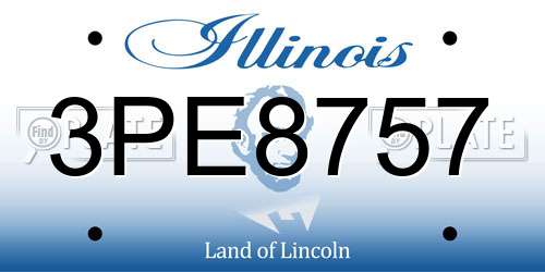 3PE8757 Illinois License Plate