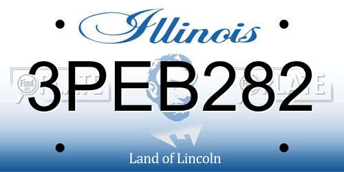 3PEB282 Illinois License Plate