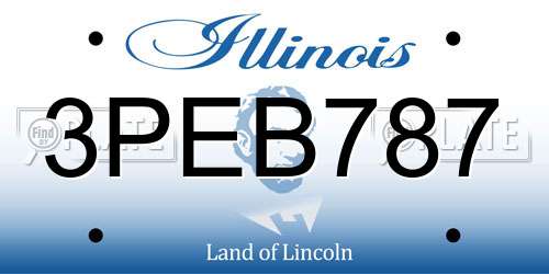 3PEB787 Illinois License Plate