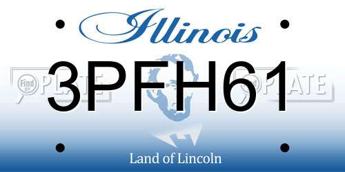 3PFH61 Illinois License Plate