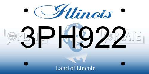 3PH922 Illinois License Plate
