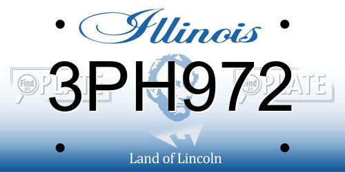 3PH972 Illinois License Plate